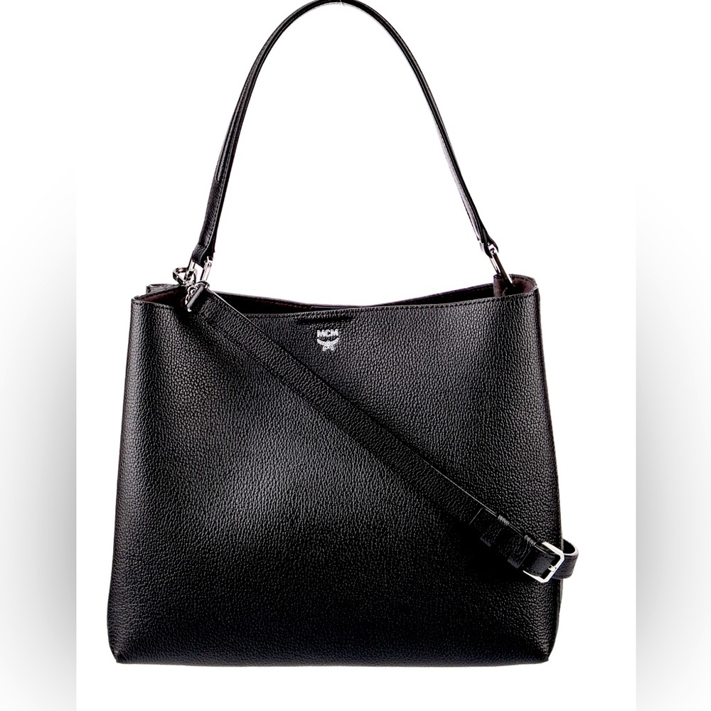 MCM Medium Sarah Hobo Bag in Black